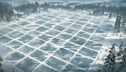 Frozen Grid Landscape
