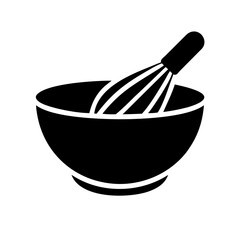 mixing bowl icon, mixing bowl silhouette vector illustration-simple silhouette illustration of mixing bowl, perfect for mixing bowl logos and icons