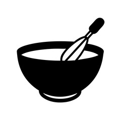 mixing bowl icon, mixing bowl silhouette vector illustration-simple silhouette illustration of mixing bowl, perfect for mixing bowl logos and icons