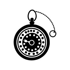 pocket watch icon, pocket watch silhouette vector illustration-simple silhouette illustration of pocket watch, perfect for pocket watch logos and icons