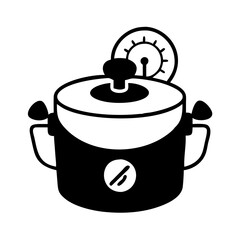 pressure cooker icon, pressure cooker silhouette vector illustration-simple silhouette illustration of pressure cooker, perfect for pressure cooker logos and icons