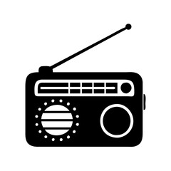 radio icon, radio silhouette vector illustration-simple silhouette illustration of radio, perfect for radio logos and icons