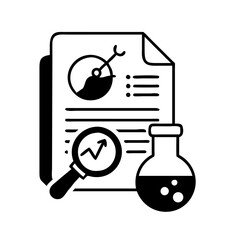 research document icon, research document silhouette vector illustration-simple silhouette illustration of research document, perfect for research document logos and icons