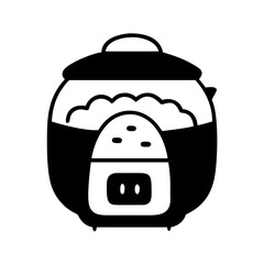 rice cooker icon, rice cooker silhouette vector illustration-simple silhouette illustration of rice cooker, perfect for rice cooker logos and icons