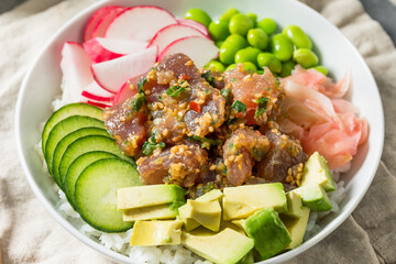 Homemade Hawaiian Tuna Poke Bowl