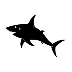 shark icon, shark silhouette vector illustration-simple silhouette illustration of shark, perfect for shark logos and icons
