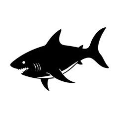 shark icon, shark silhouette vector illustration-simple silhouette illustration of shark, perfect for shark logos and icons