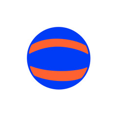 Naklejka premium Colorful Blue and Orange Basketball Icon on White Background 
