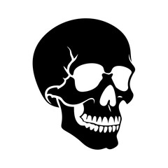 skull icon, skull silhouette vector illustration-simple silhouette illustration of skull, perfect for skull logos and icons