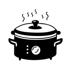 slow cooker icon, slow cooker silhouette vector illustration-simple silhouette illustration of slow cooker, perfect for slow cooker logos and icons