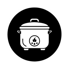 slow cooker icon, slow cooker silhouette vector illustration-simple silhouette illustration of slow cooker, perfect for slow cooker logos and icons