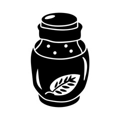 spice jar icon, spice jar silhouette vector illustration-simple silhouette illustration of spice jar, perfect for spice jar logos and icons