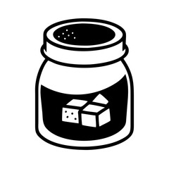 sugar jar icon, sugar jar silhouette vector illustration-simple silhouette illustration of sugar jar, perfect for sugar jar logos and icons