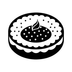 tart icon, tart silhouette vector illustration-simple silhouette illustration of tart, perfect for tart logos and icons
