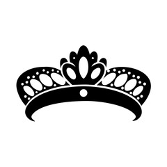 tiara icon, tiara silhouette vector illustration-simple silhouette illustration of tiara, perfect for tiara logos and icons