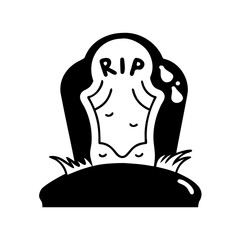 tombstone icon, tombstone silhouette vector illustration-simple silhouette illustration of tombstone, perfect for tombstone logos and icons