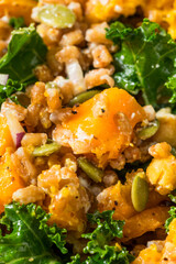 Gourmet Autumn Kale Butternut Squash Farro Salad