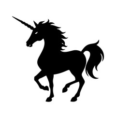 unicorn icon, unicorn silhouette vector illustration-simple silhouette illustration of unicorn, perfect for unicorn logos and icons