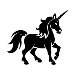 unicorn icon, unicorn silhouette vector illustration-simple silhouette illustration of unicorn, perfect for unicorn logos and icons