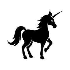 unicorn icon, unicorn silhouette vector illustration-simple silhouette illustration of unicorn, perfect for unicorn logos and icons