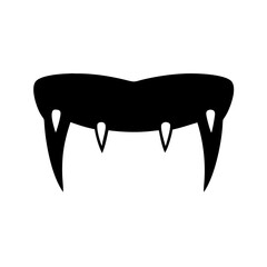 vampire fangs icon, vampire fangs silhouette vector illustration-simple silhouette illustration of vampire fangs, perfect for vampire fangs logos and icons