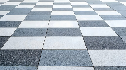 Checkered Gray And White Stone Floor Pattern