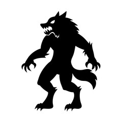werewolf icon, werewolf silhouette vector illustration-simple silhouette illustration of werewolf, perfect for werewolf logos and icons