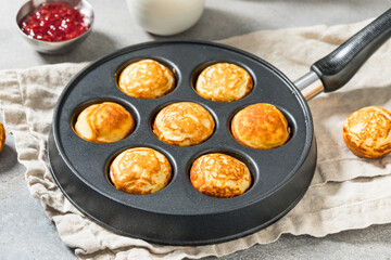 Sweet Homemade Danish Aebleskiver Pancake Balls