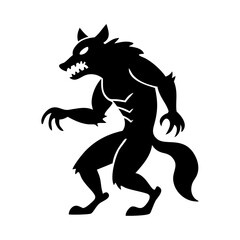 werewolf icon, werewolf silhouette vector illustration-simple silhouette illustration of werewolf, perfect for werewolf logos and icons
