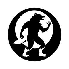 werewolf icon, werewolf silhouette vector illustration-simple silhouette illustration of werewolf, perfect for werewolf logos and icons
