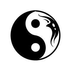 yin yang icon, yin yang silhouette vector illustration-simple silhouette illustration of yin yang, perfect for yin yang logos and icons