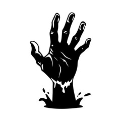 zombie hand icon, zombie hand silhouette vector illustration-simple silhouette illustration of zombie hand, perfect for zombie hand logos and icons
