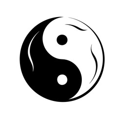 yin yang icon, yin yang silhouette vector illustration-simple silhouette illustration of yin yang, perfect for yin yang logos and icons
