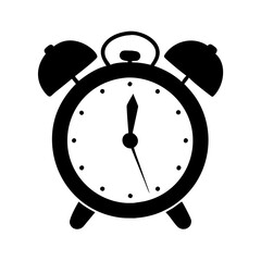 alarm clock icon, alarm clock silhouette vector illustration-simple silhouette illustration of alarm clock, perfect for alarm clock logos and icons