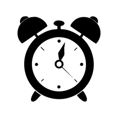 alarm clock icon, alarm clock silhouette vector illustration-simple silhouette illustration of alarm clock, perfect for alarm clock logos and icons