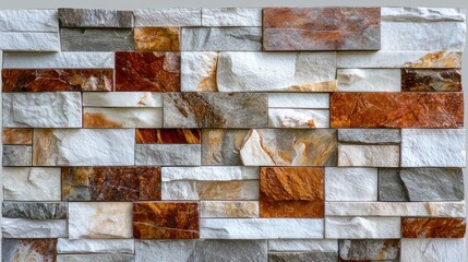 A beautifully textured rustic brick wall with a mix of gray, brown, and red hues.