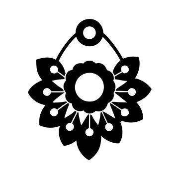 black floral earring design clip art preview
