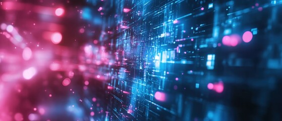 Obraz premium Abstract digital data flow with vibrant colors