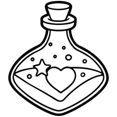 Magical Love Potion Outline Design