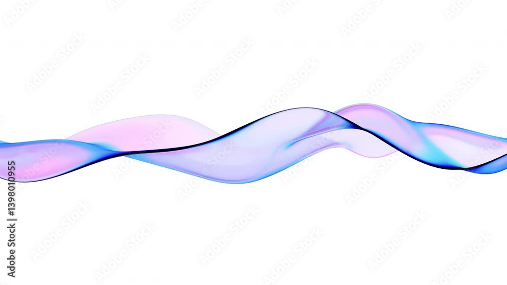 Wall mural abstract animation, background design with colorful wave, 4k looping video, 3d render