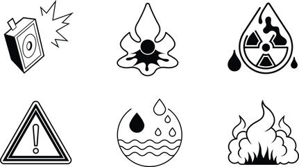 Pollution elements Editable Icons