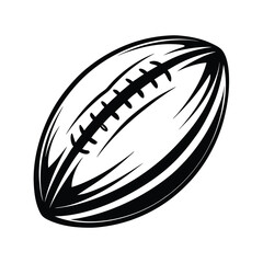 Football, Sport, Outline, Black and White, Isolated, Ellipse Shape, Simple, Monochrome