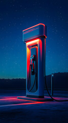 Electric Vehicle Charging Station at Night