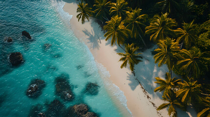Paradise Found: Aerial View of Tropical Beach