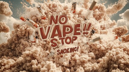 anti vaping A powerful anti-vaping message depicted through dramatic visuals and text. anti vaping illustration for anti vape campaign