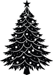 christmas tree vector illustration  on white background.