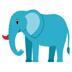 elephant cartoon isolated vector on white background.