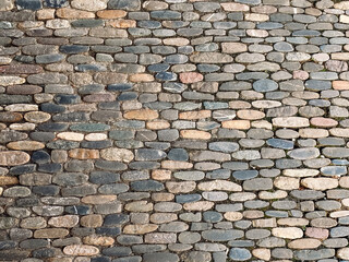 Wall made of stone and bricks