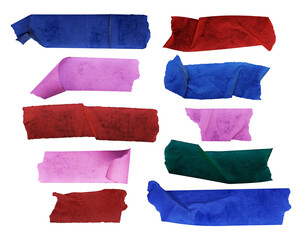 set of colorful ripped paper tape