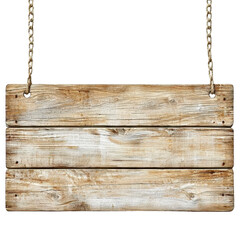rustic wooden sign hangs from two ropes, showcasing weathered texture and natural wood grain. sign simple design evokes sense of nostalgia and charm